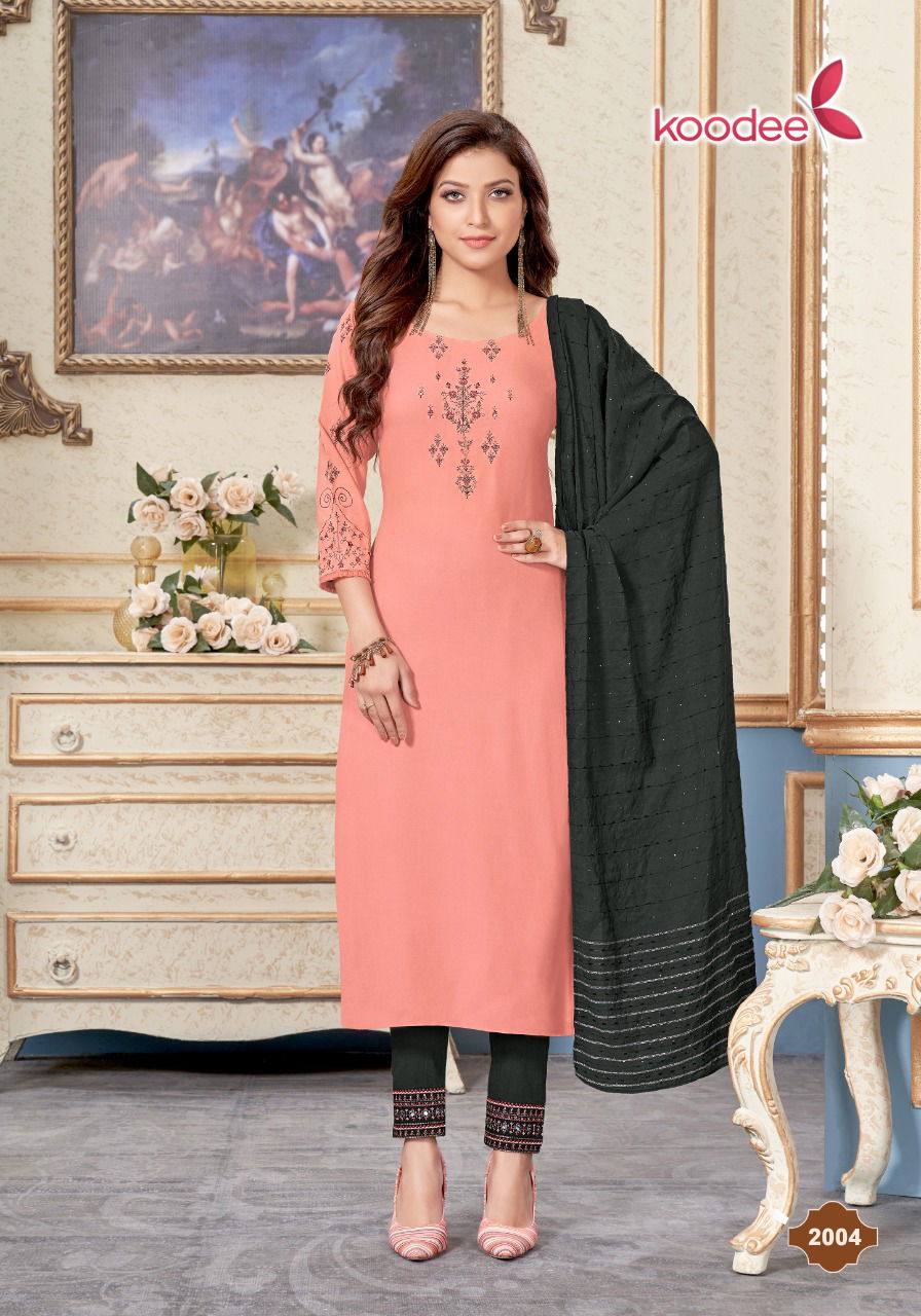 Koodee Mayra 2 Fancy Festive Wear Kurti With Bottom And Dupatta Latest Collection